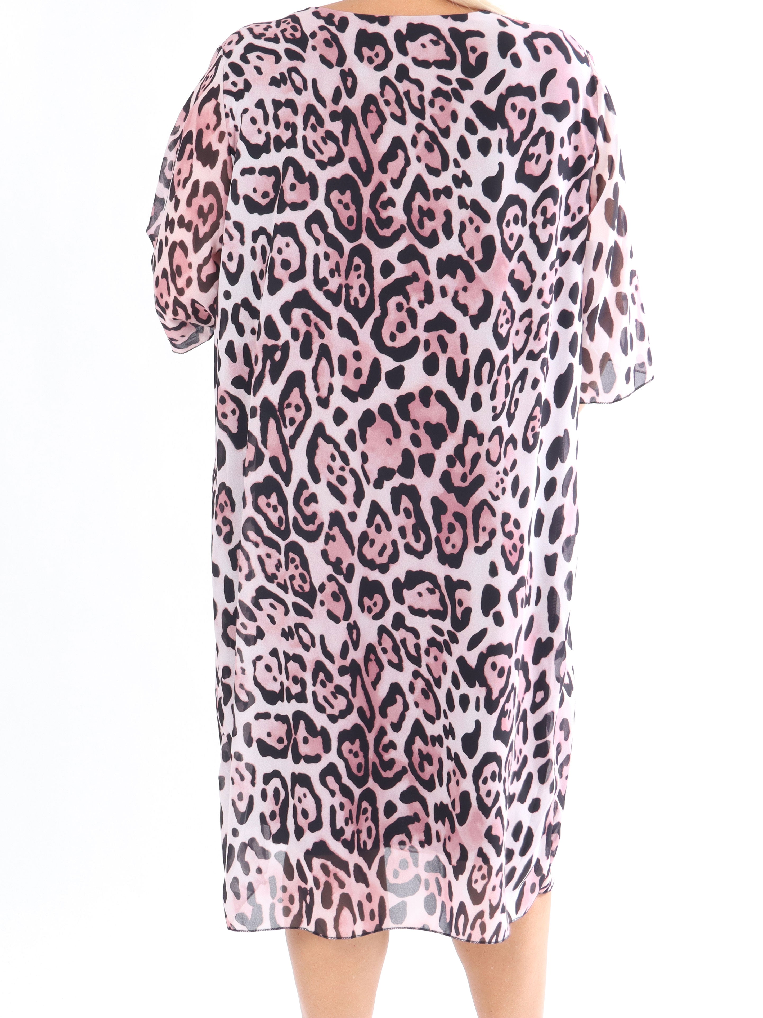 Zion Leo - Plisserad klänning med leopardmönster